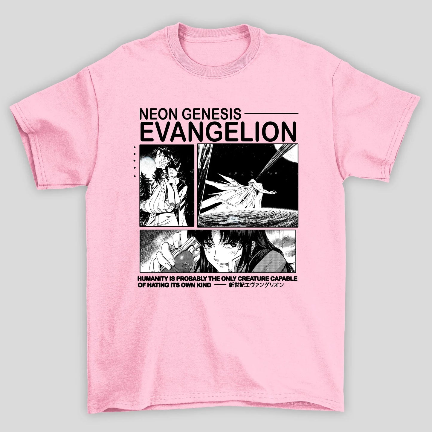 Camiseta Básica Unissex Neon End Genesis Evangelion Misato Katsuragi Japonese Humanity