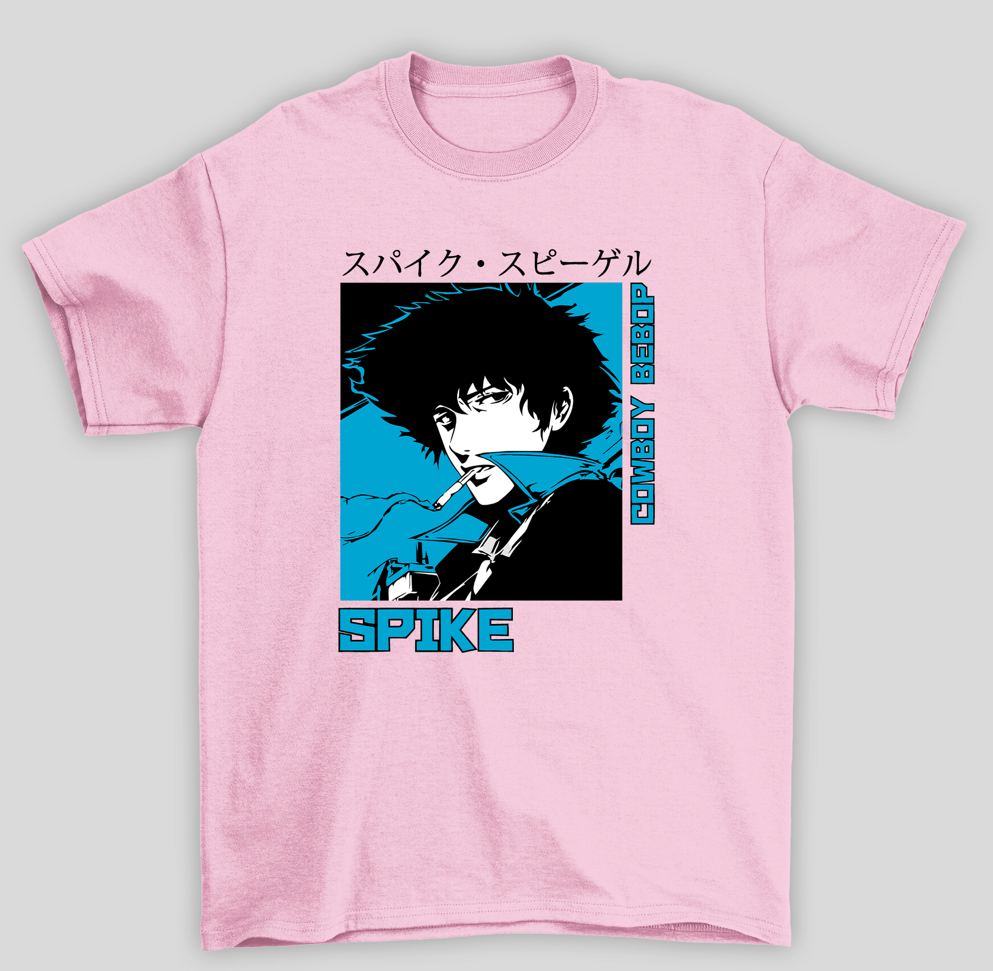 Camiseta Básica Unissex Cowboy Bepop Spike- rosa bebe