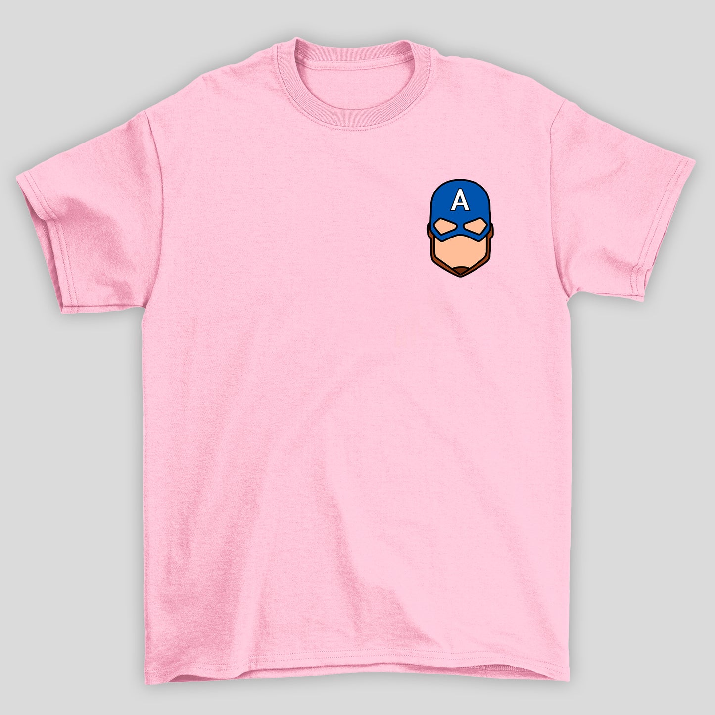 Camiseta Básica Unissex Capitão América Rosto Minimalista