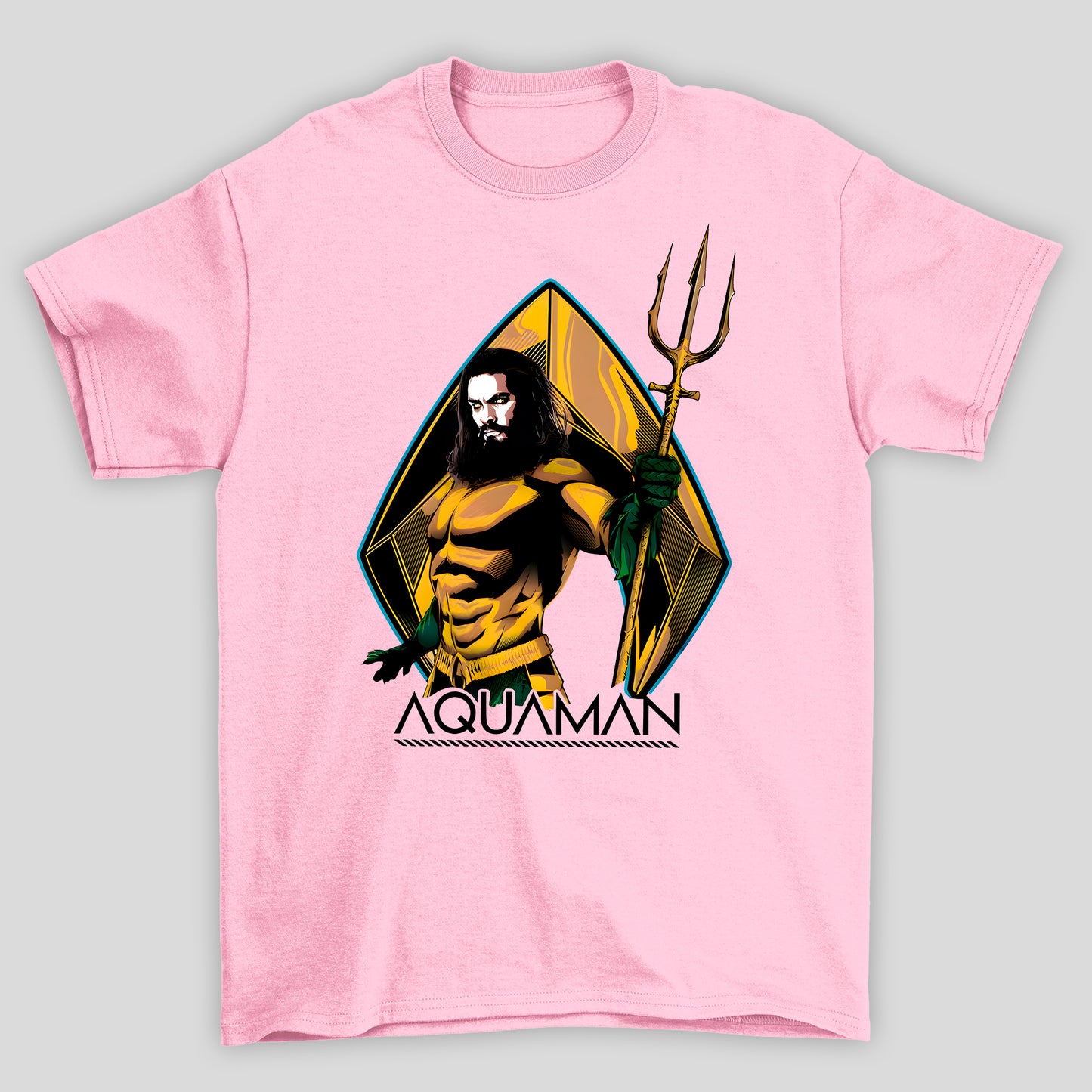 Camiseta Básica Unissex Aquaman Tridente HQ Style
