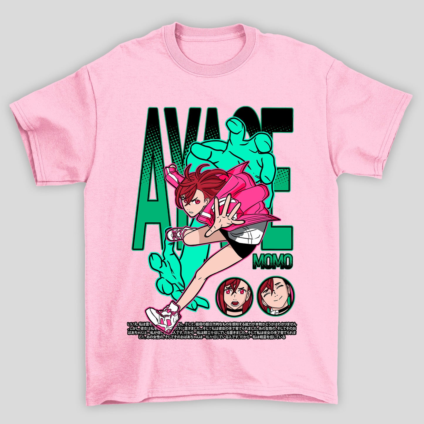 Camiseta Básica Unissex Dandadan Momo Ayase Maos