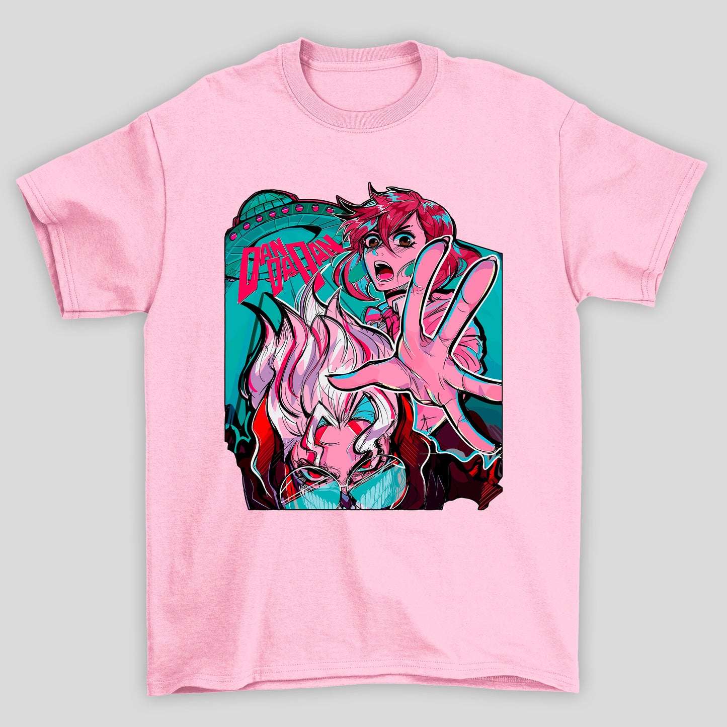 Camiseta Básica Unissex Dandadan Momo Ayase Okarun Nave