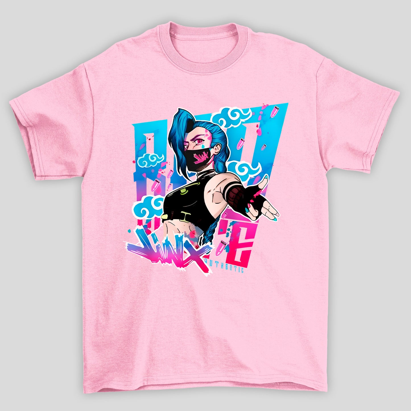 Camiseta Básica Unissex Arcane Jinx Mascara