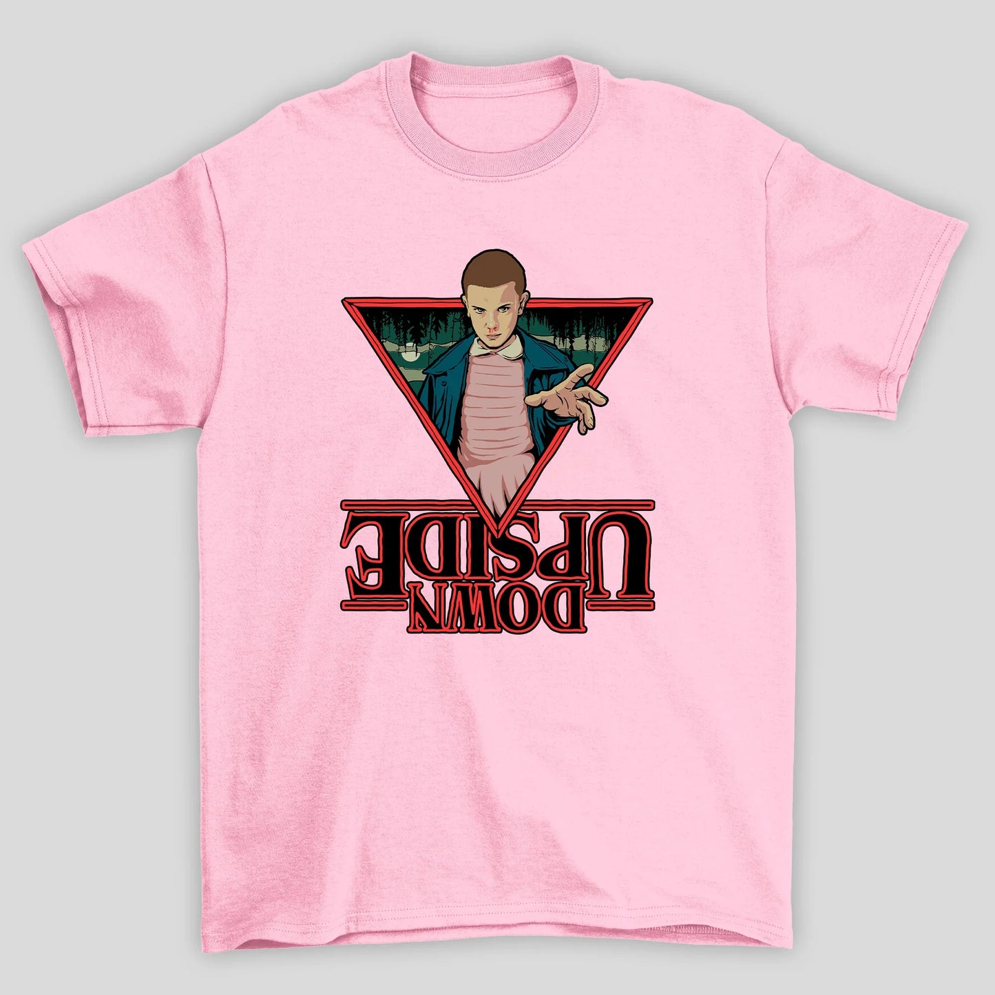 Camiseta Básica Unissex Eleven Upside Down Stranger Things