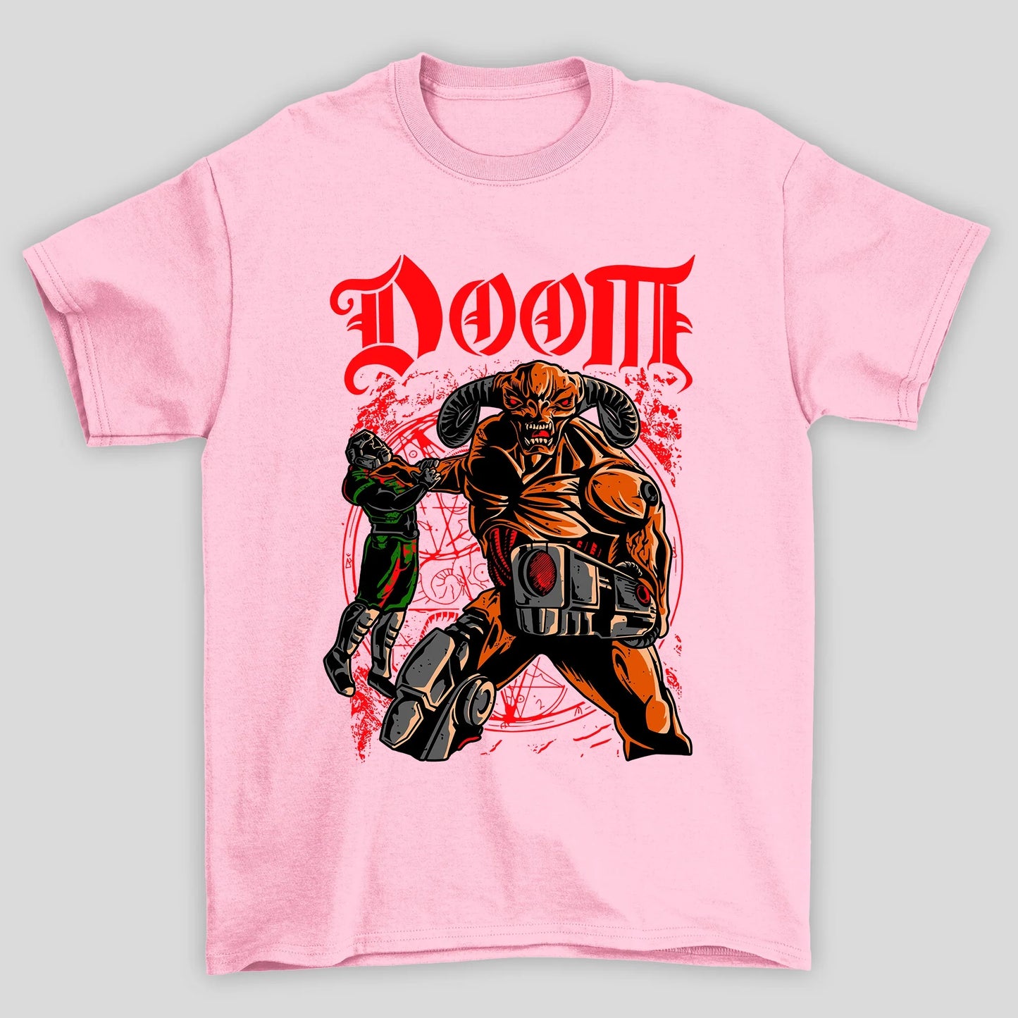 Camiseta Básica Unissex Doom Guy Segurando