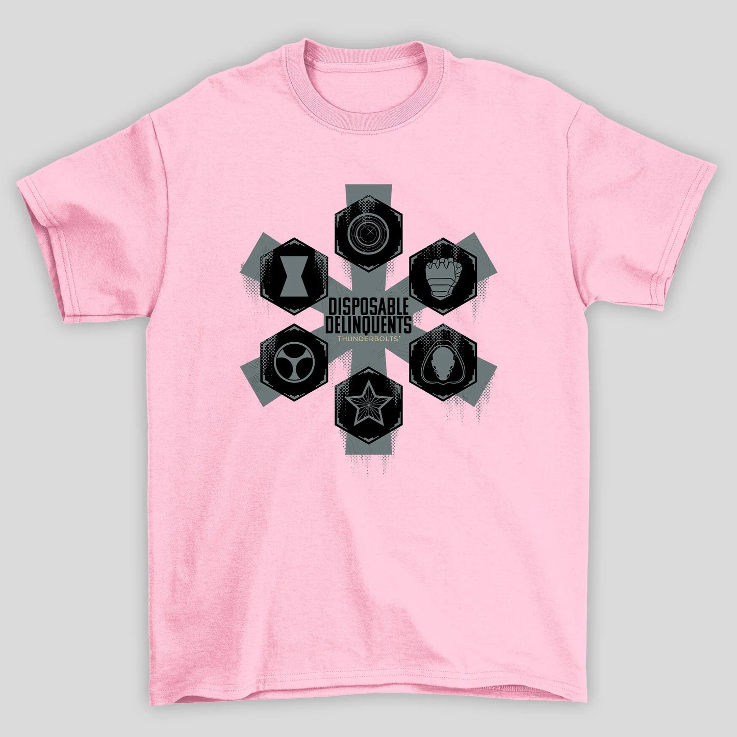 Camiseta Básica Unissex Thunderbolts Logo Disposable Delinquents