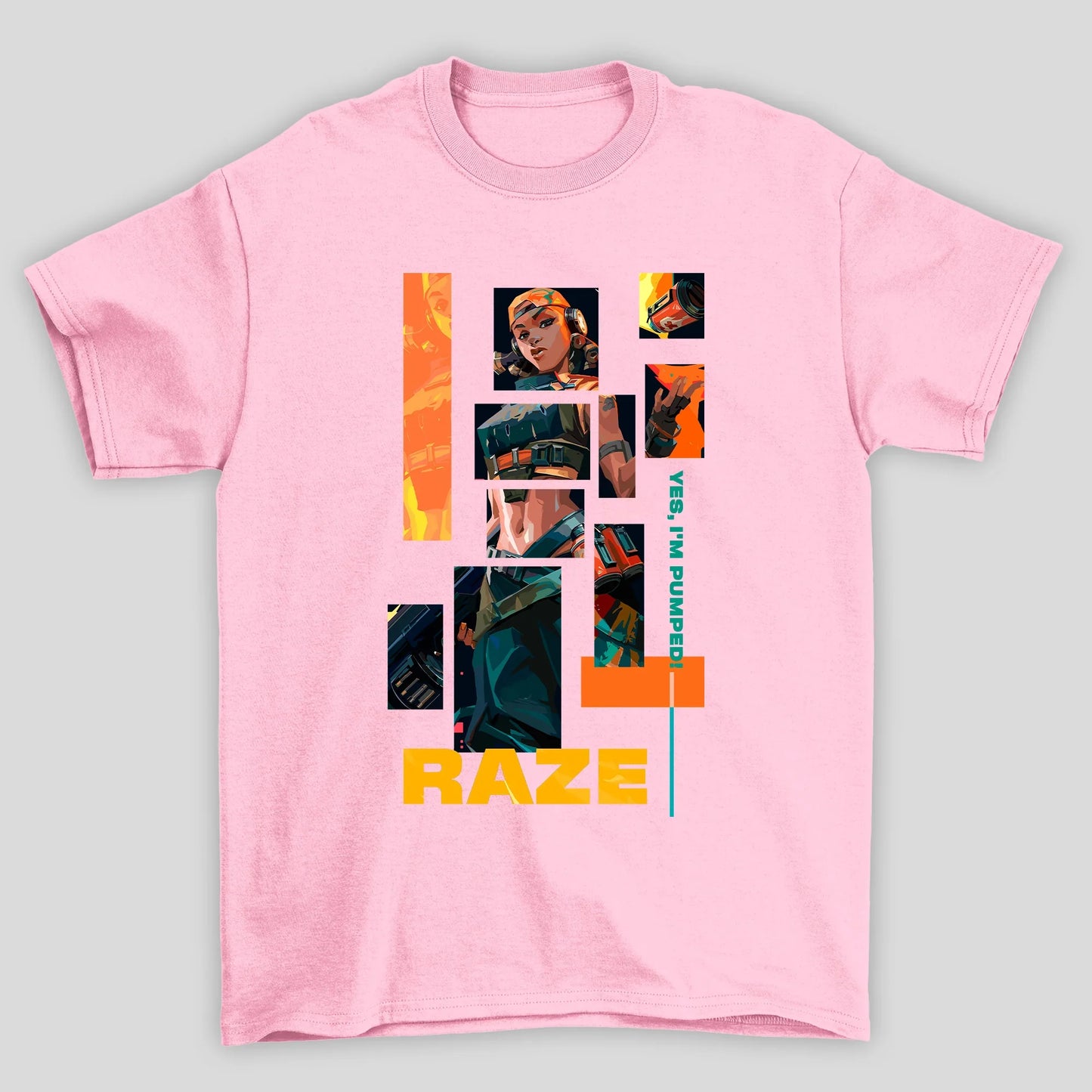 Camiseta Básica Unissex Raze Quadrados Valorant