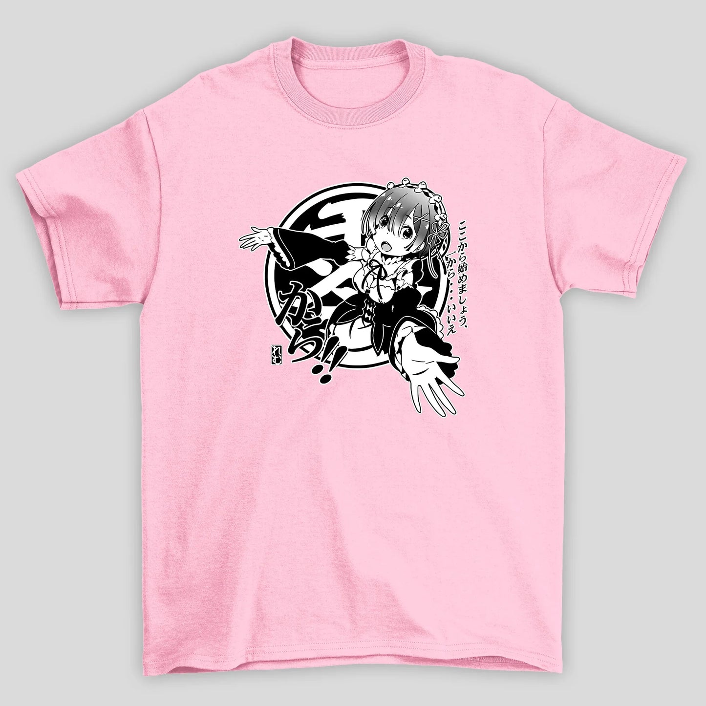 Camiseta Básica Unissex Rem Kanji Circulo Re Zero
