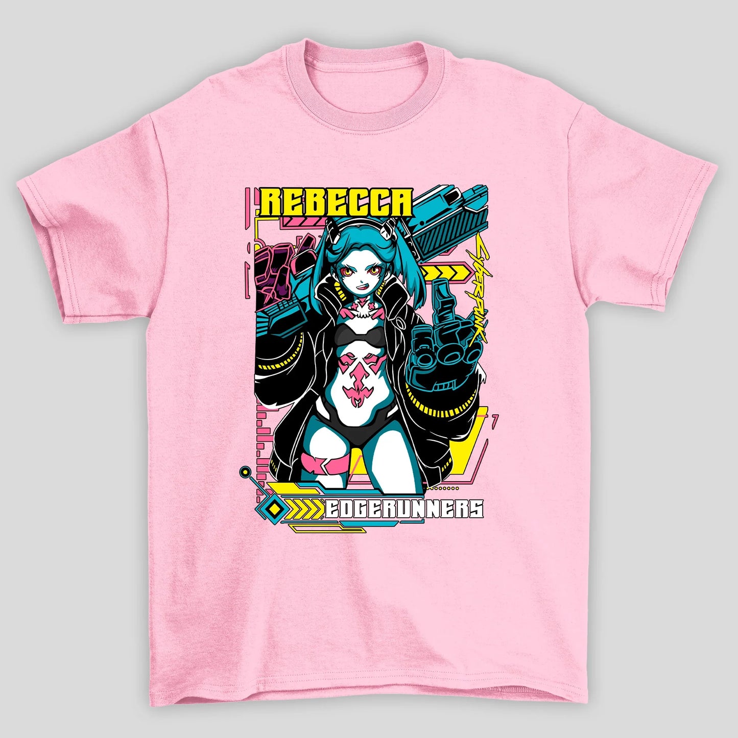 Camiseta Básica Unissex Rebecca Dedo Cyberpunk Edgedruuners
