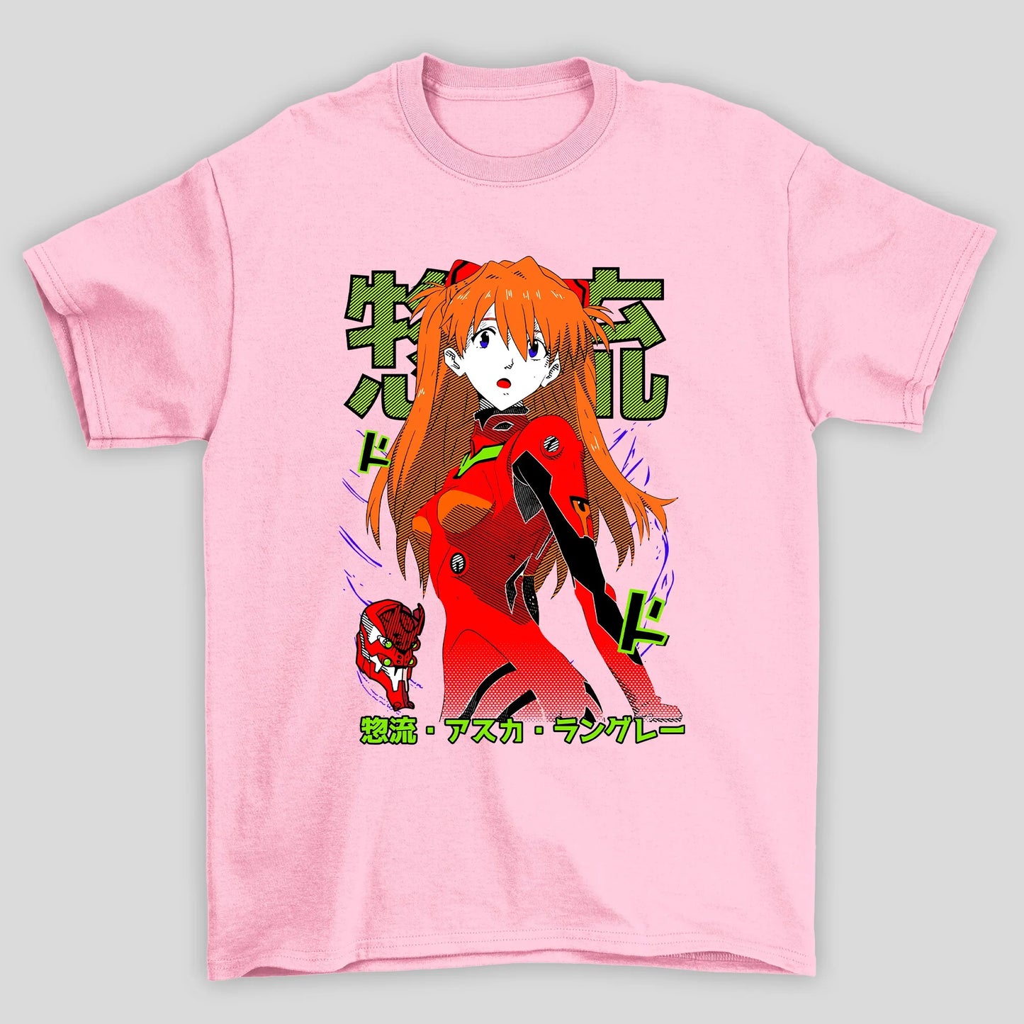 Camiseta Básica Unissex Asuka Kanji Verde Evangelion