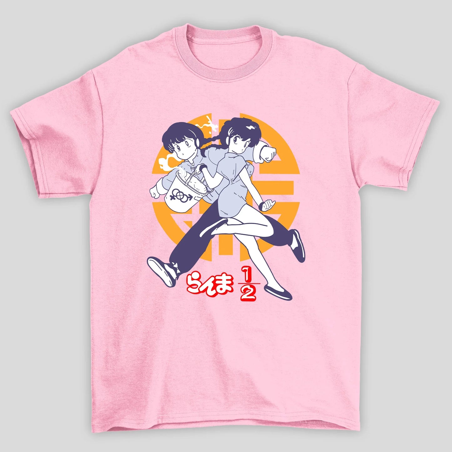 Camiseta Básica Unissex Ranma Saotome Balde Kanji