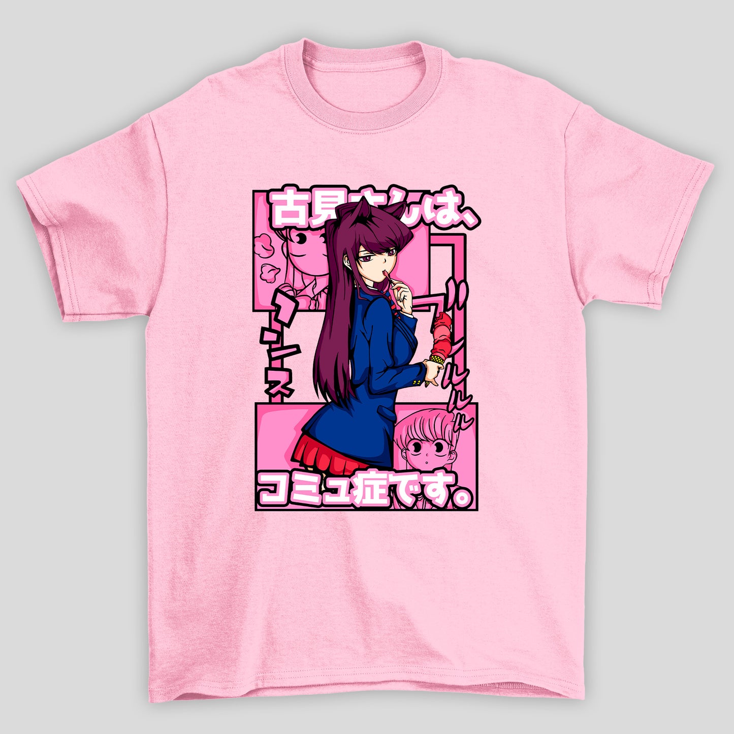 Camiseta Básica Unissex Komi Kanji Sorvete Komi Cants Communicate