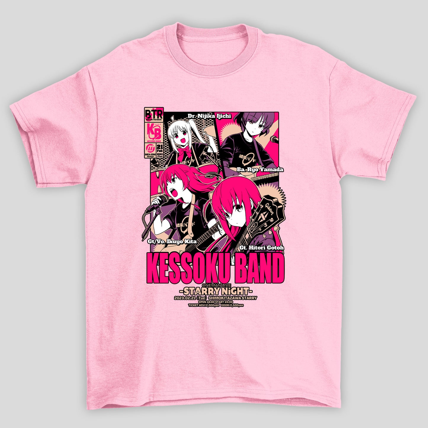 Camiseta Básica Unissex Kessoku Band Poster Show Bocchi The Rock