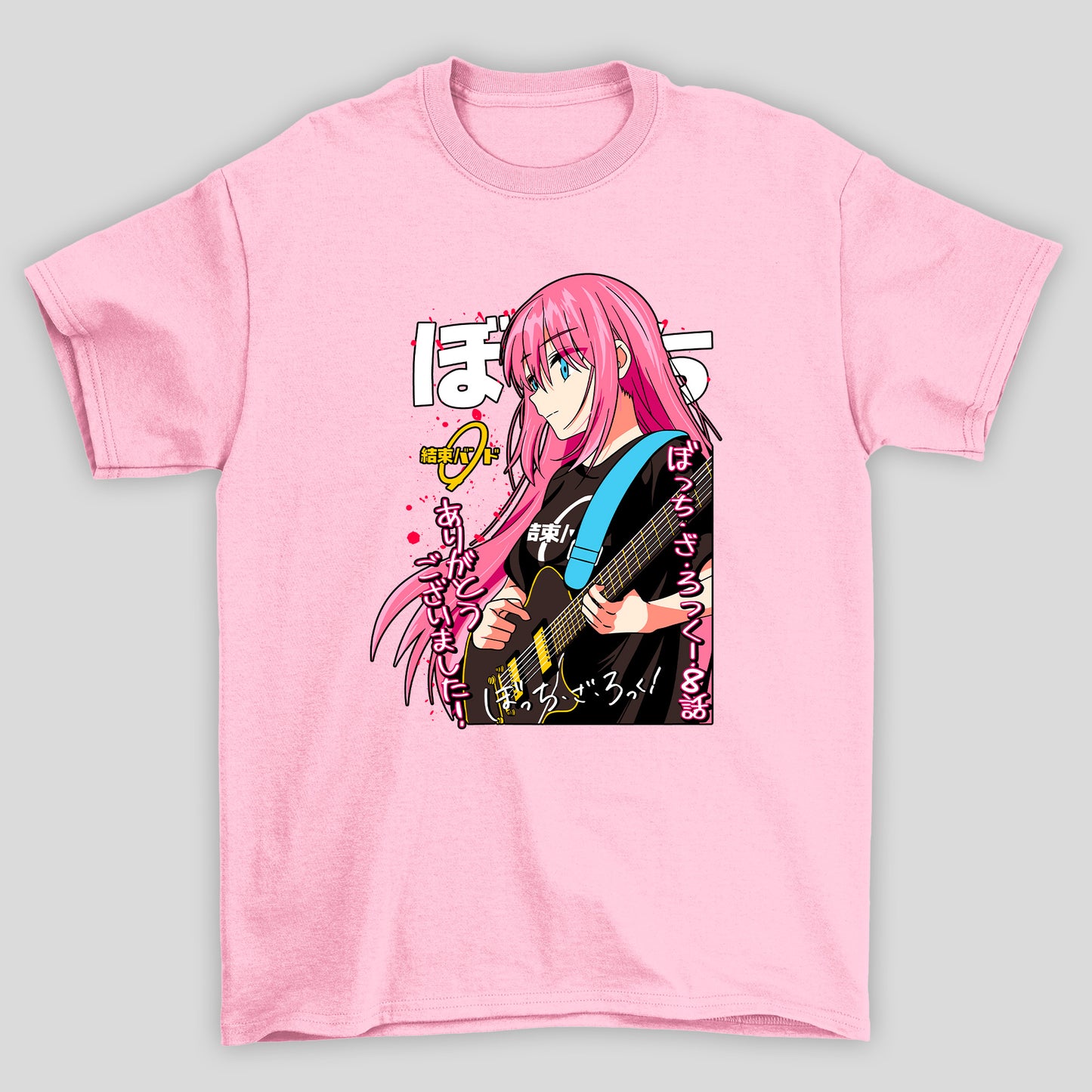 Camiseta Básica Unissex Gotou Guitarra Kanji Bocchi The Rock