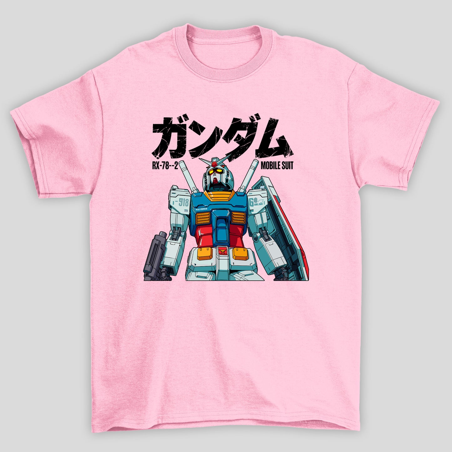 Camiseta Básica Unissex Gundam Kanji RX-78 Graphic