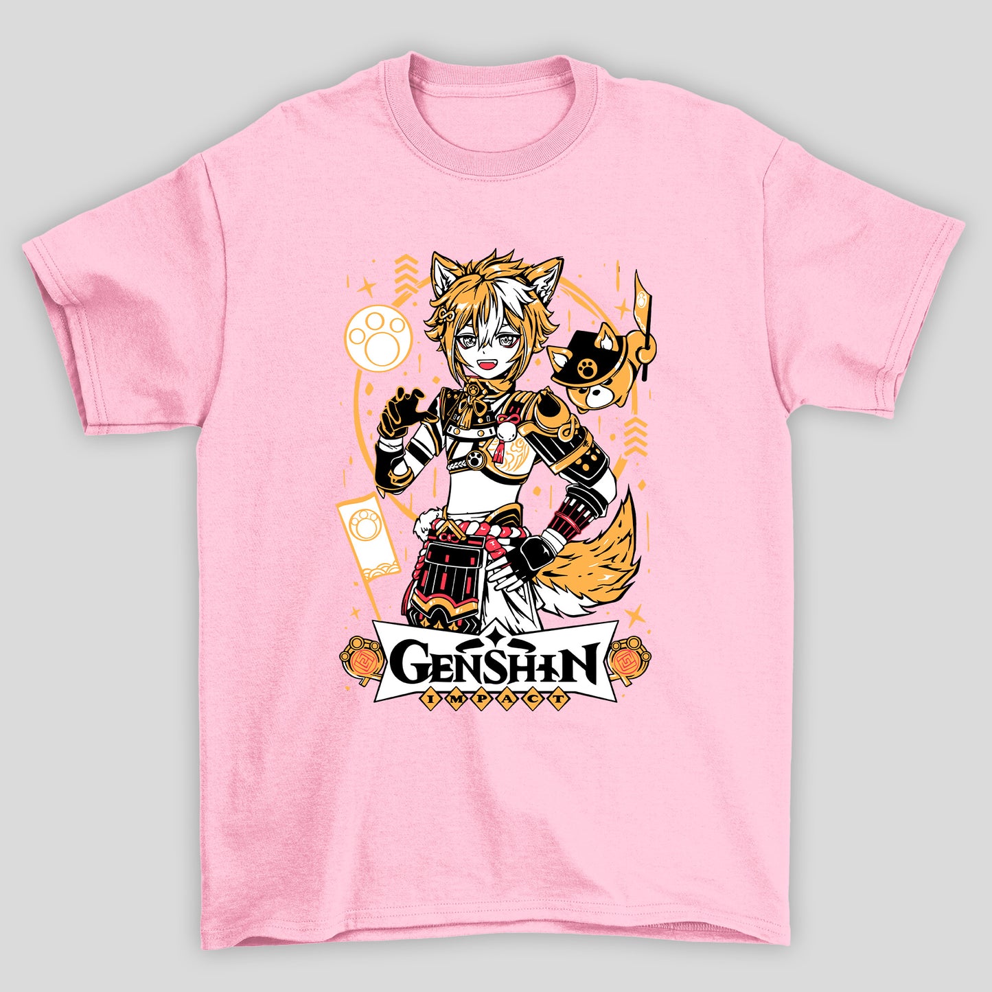 Camiseta Básica Unissex Gorou Arco Cachorro Genshin