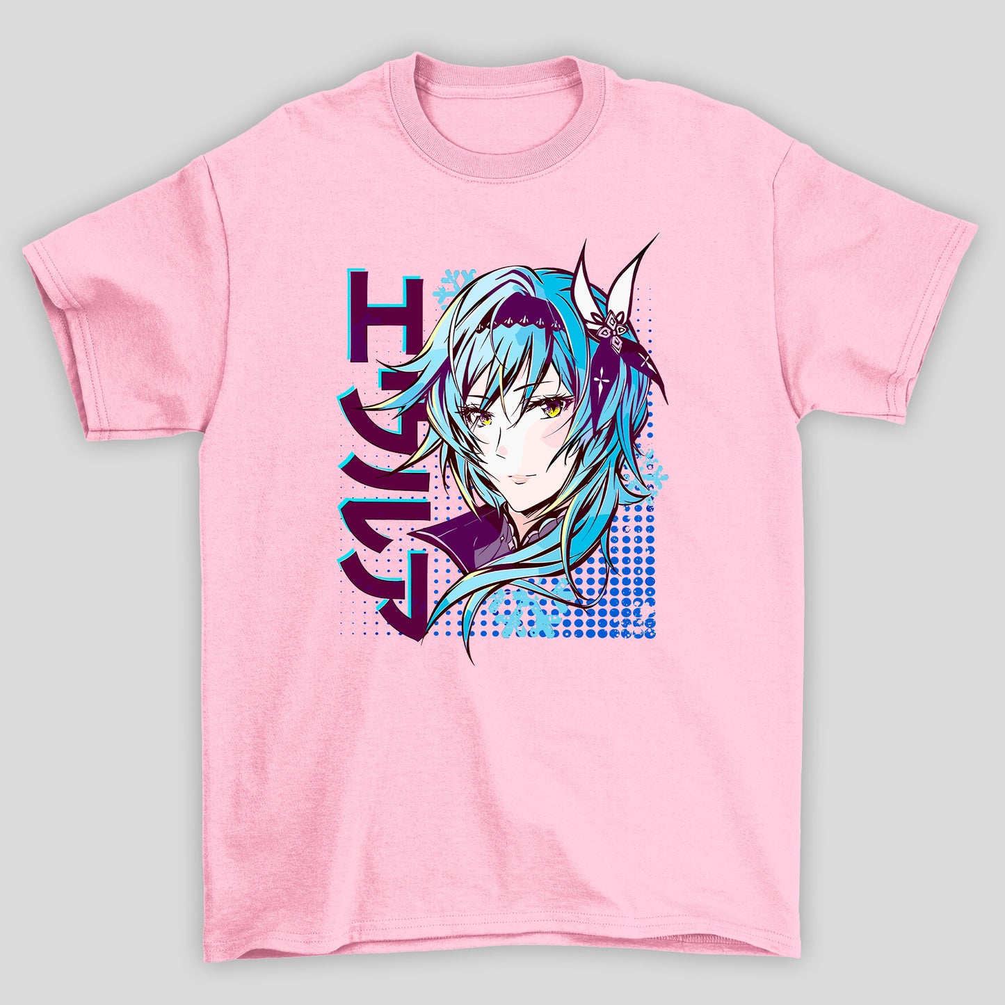 Camiseta Básica Unissex Eula Kanji Rosto Genshin