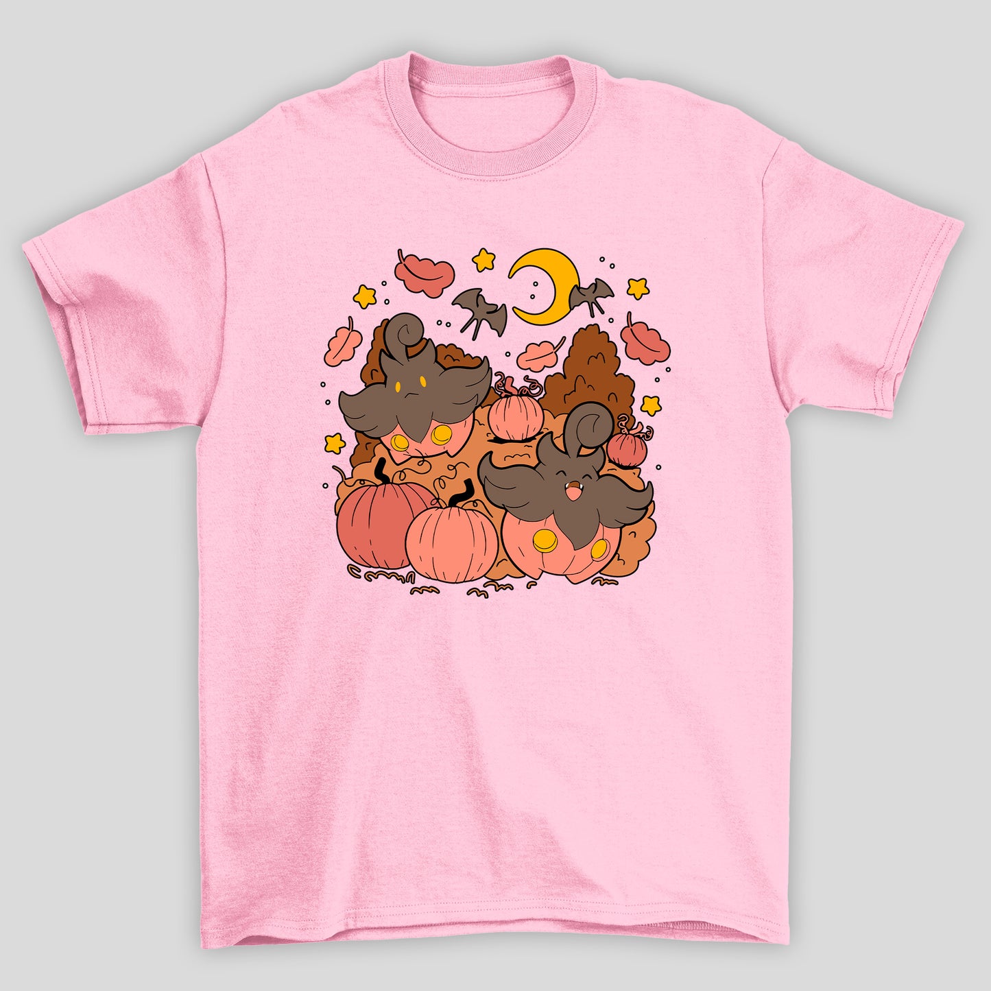 Camiseta Básica Unissex Pumpkboo Lua Pokemon Halloween