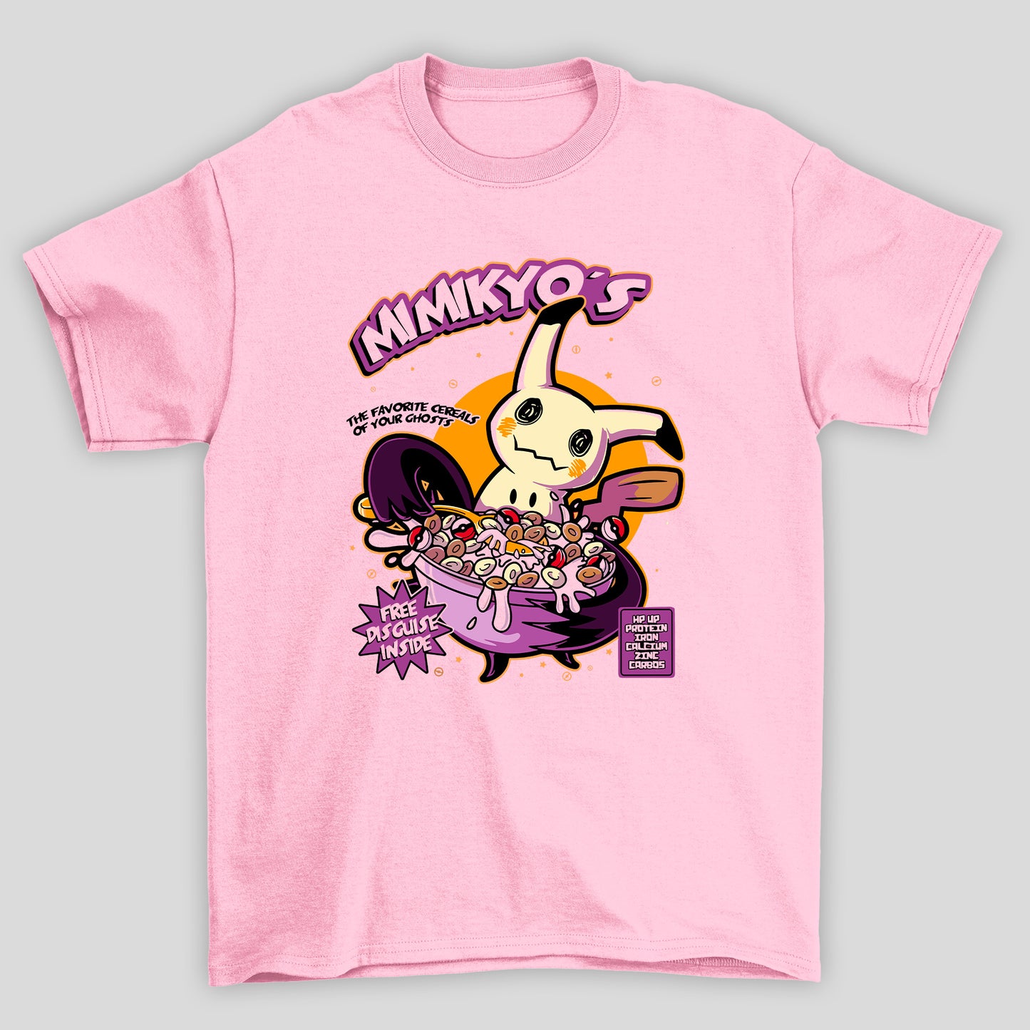 Camiseta Básica Unissex Mimikyu Cereal Pokemon Halloween