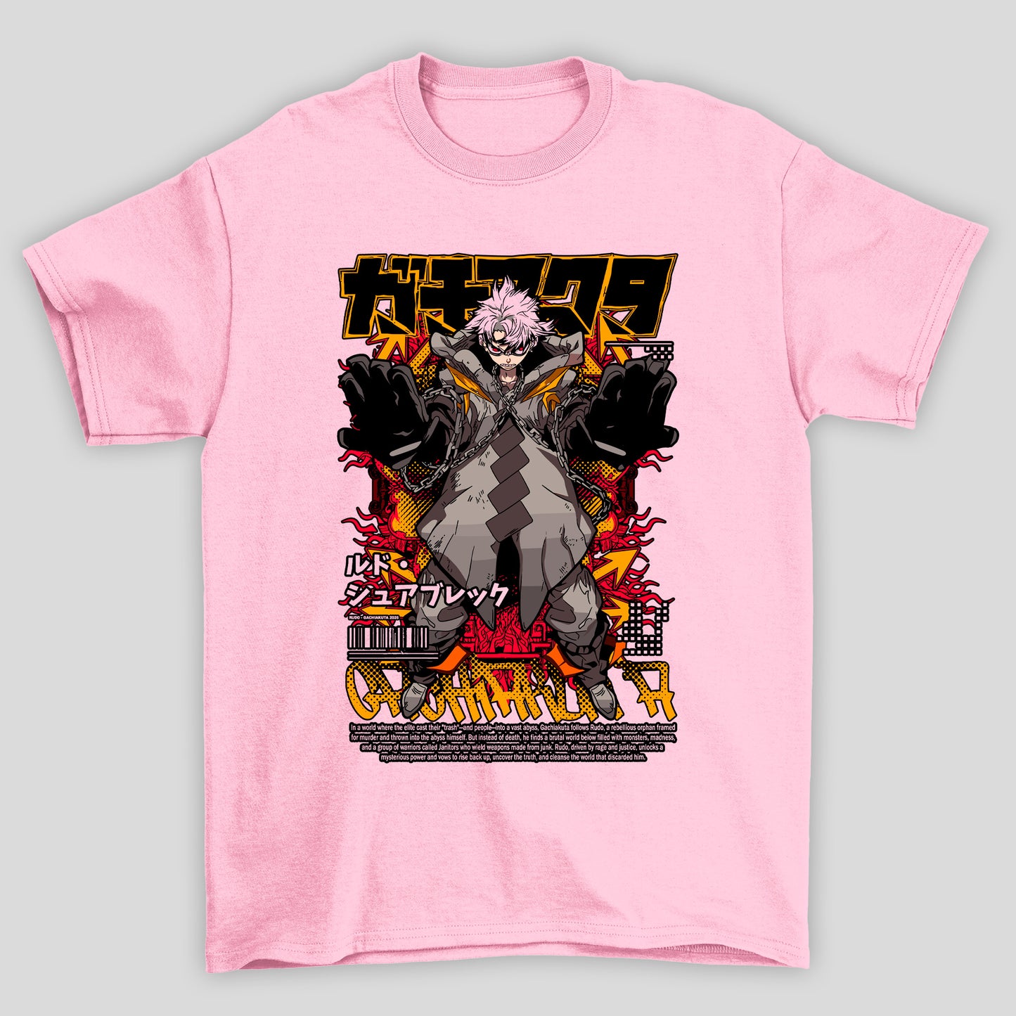 Camiseta Básica Unissex Rudo Revista Kanji Gachiakuta