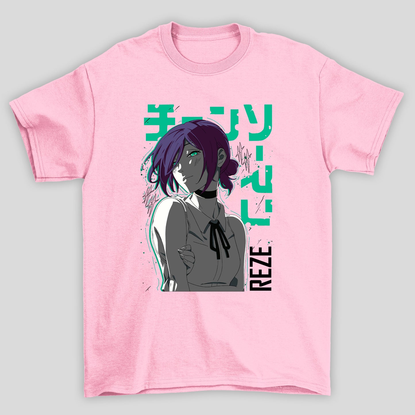 Camiseta Básica Unissex Chainsaw Man Reze Manga Kanji