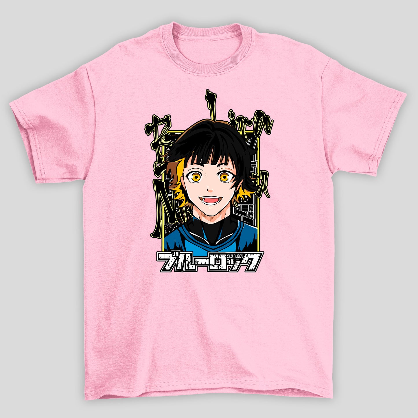 Camiseta Básica Unissex Blue Lock Meguru Bachira Rosto