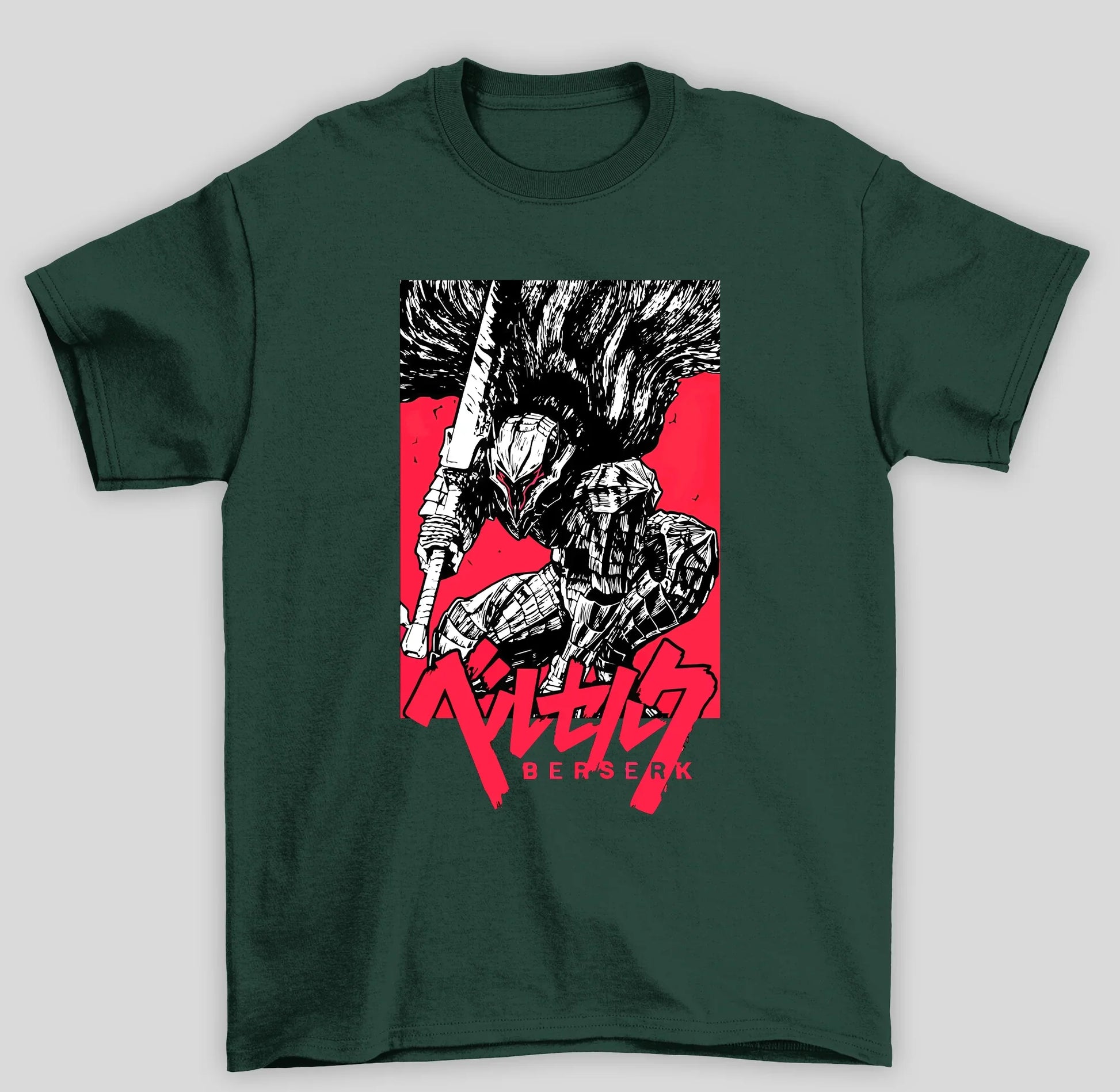 Camiseta Básica Unissex Berserk Guts Manga Anime- VERDE