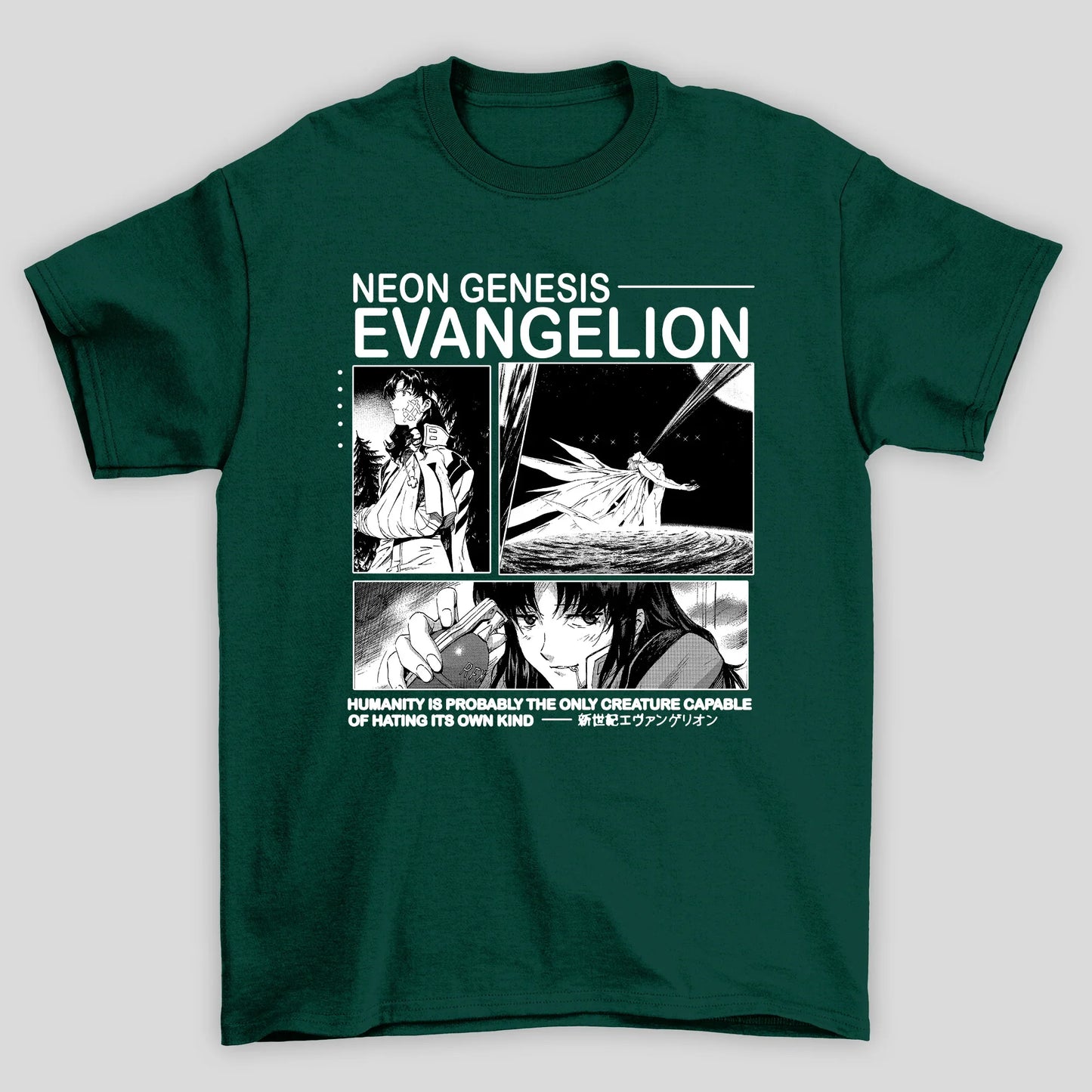 Camiseta Básica Unissex Neon End Genesis Evangelion Misato Katsuragi Japonese Humanity