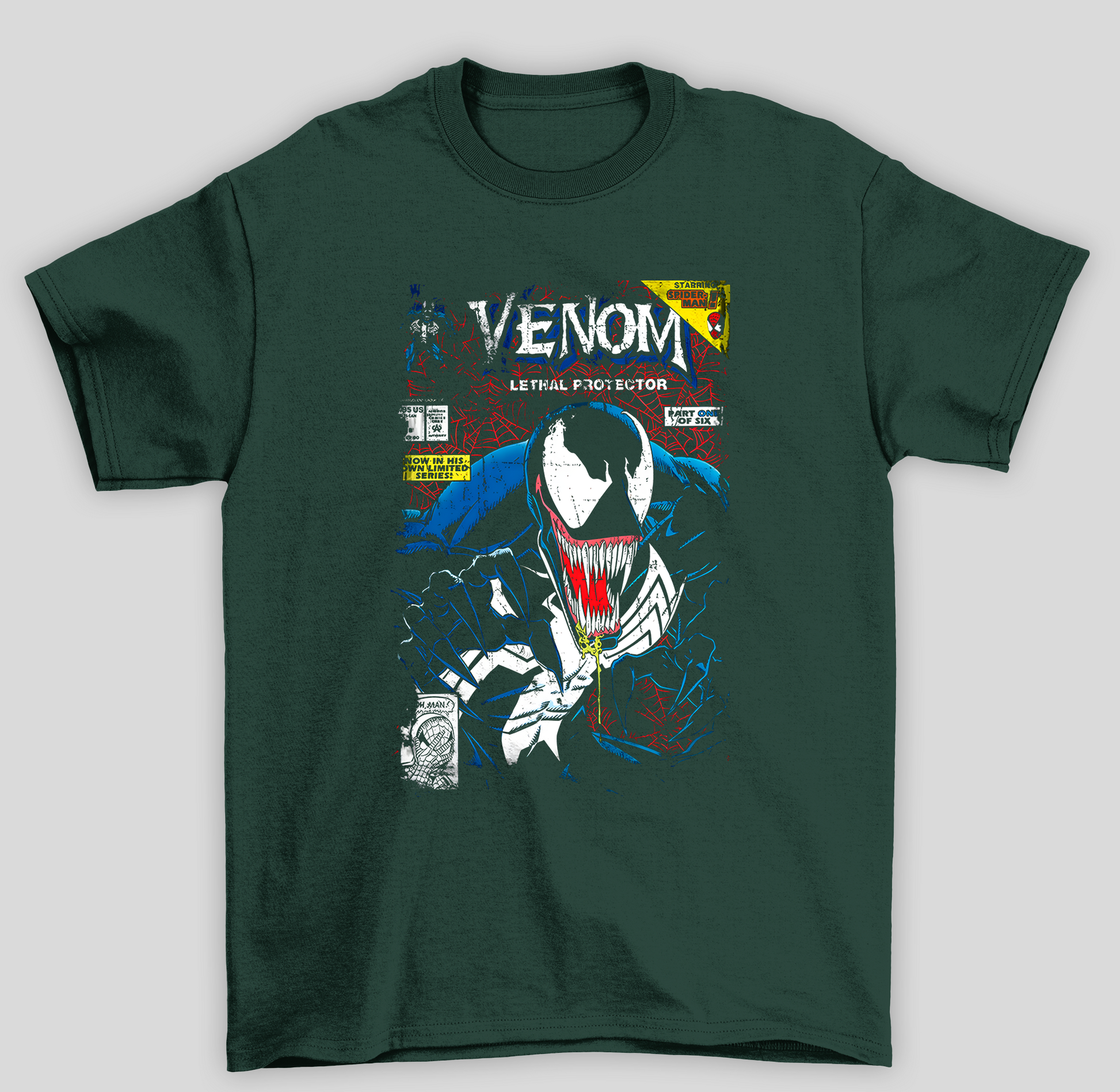 Camiseta Básica Unissex Venom Lethal Protector- verde