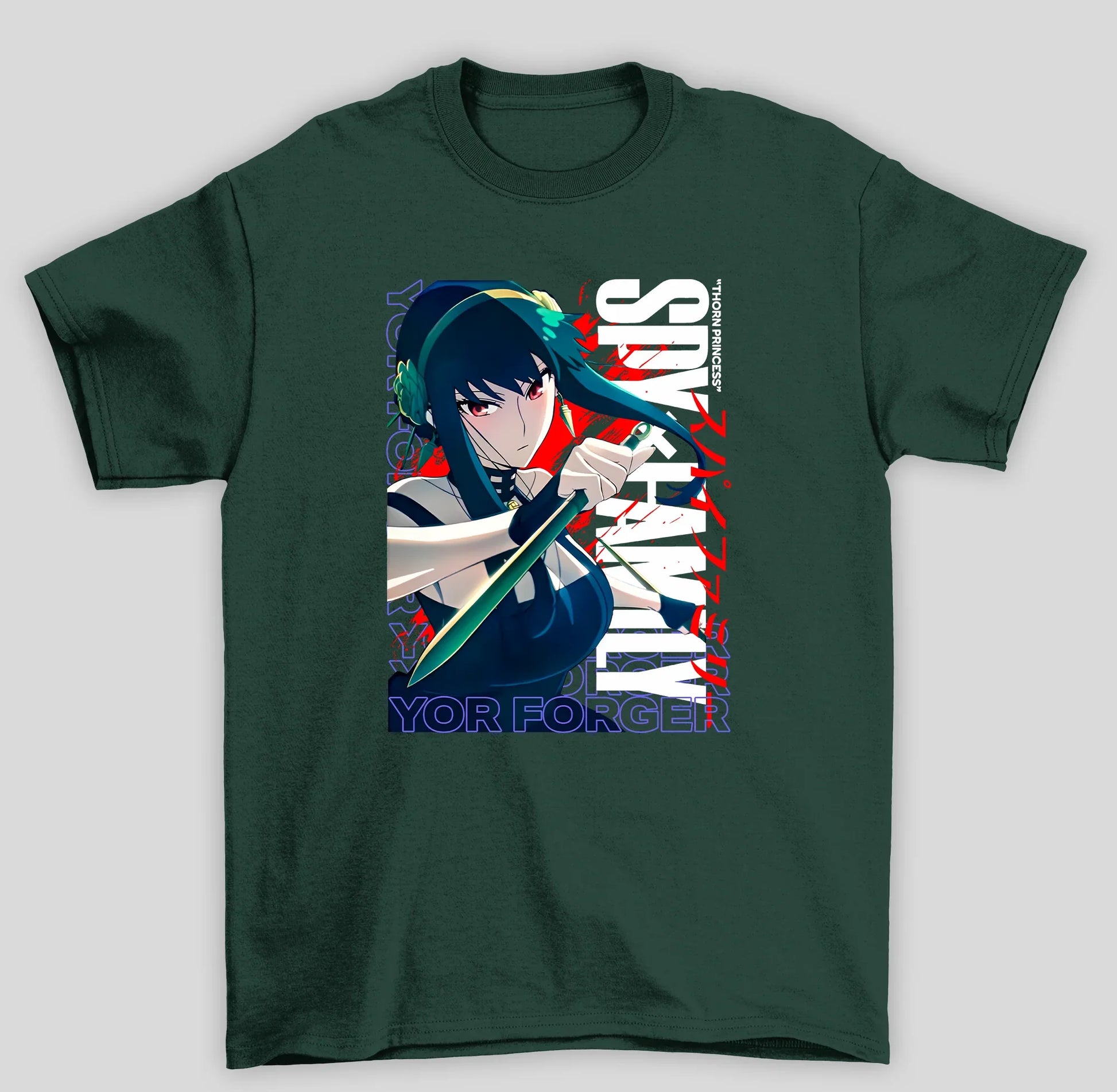 Camiseta Básica Unissex Spy x Family Yor Forger Thorn Princes- verde