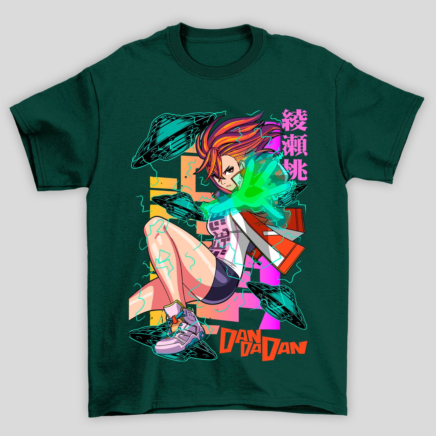 Camiseta Básica Unissex Dandadan Momo Ayase Naves