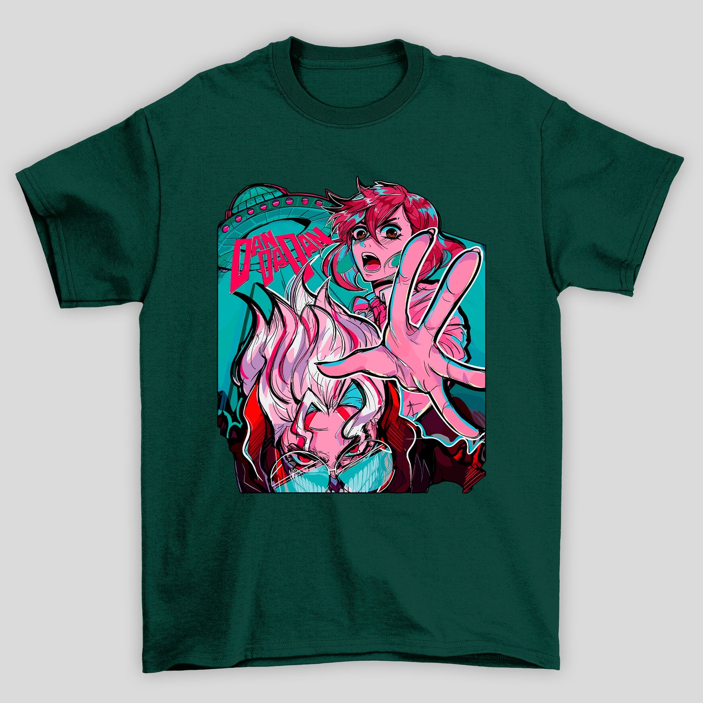Camiseta Básica Unissex Dandadan Momo Ayase Okarun Nave