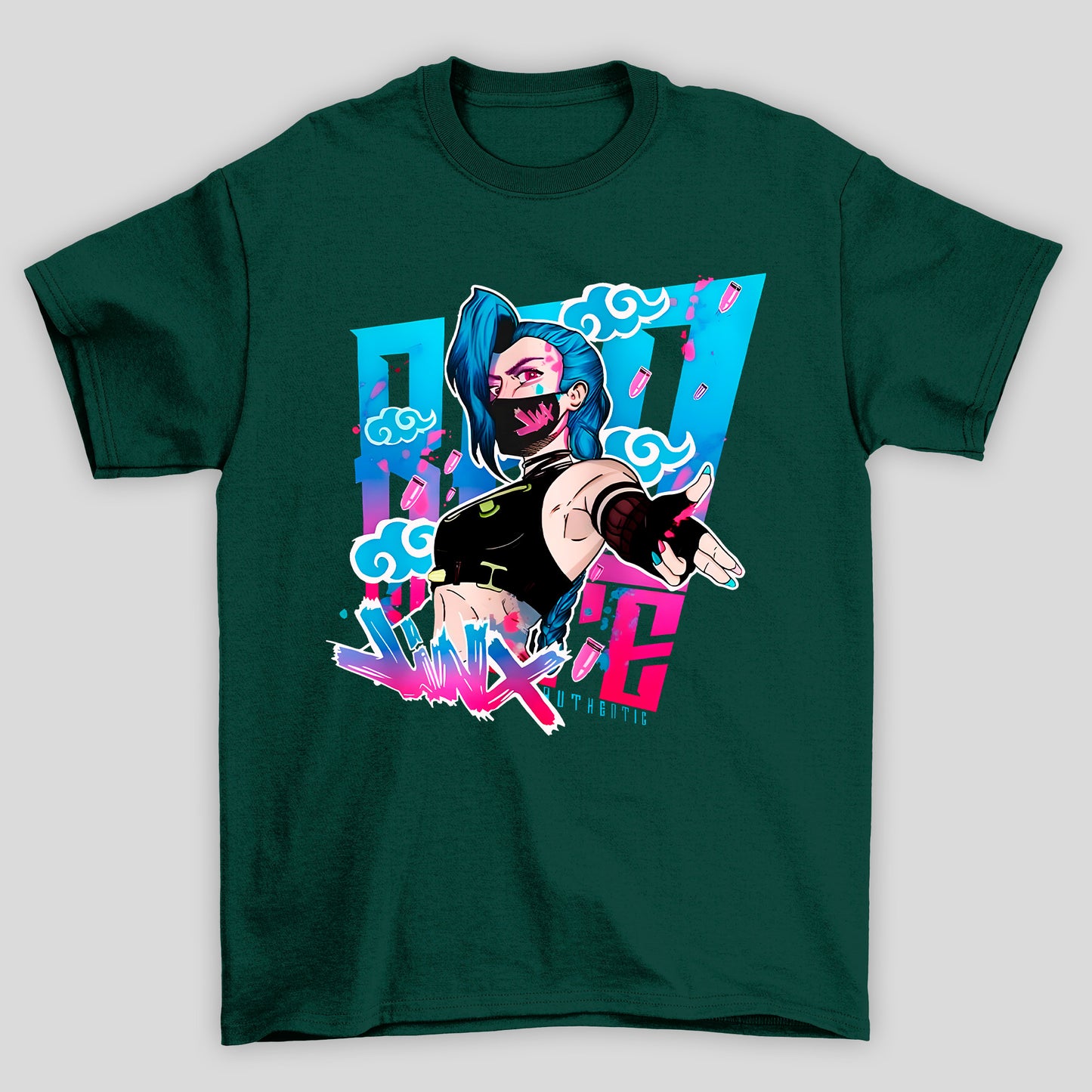 Camiseta Básica Unissex Arcane Jinx Mascara