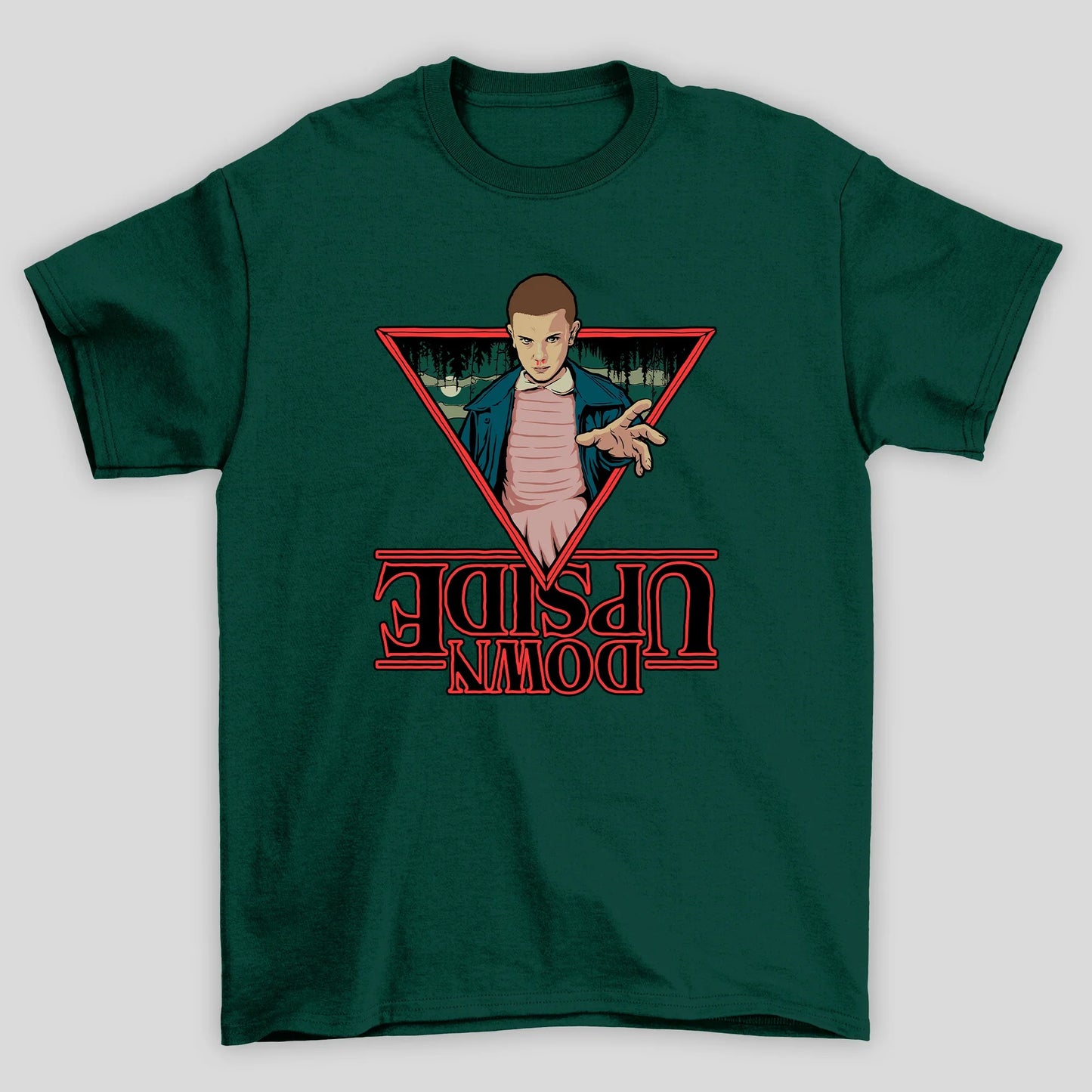 Camiseta Básica Unissex Eleven Upside Down Stranger Things
