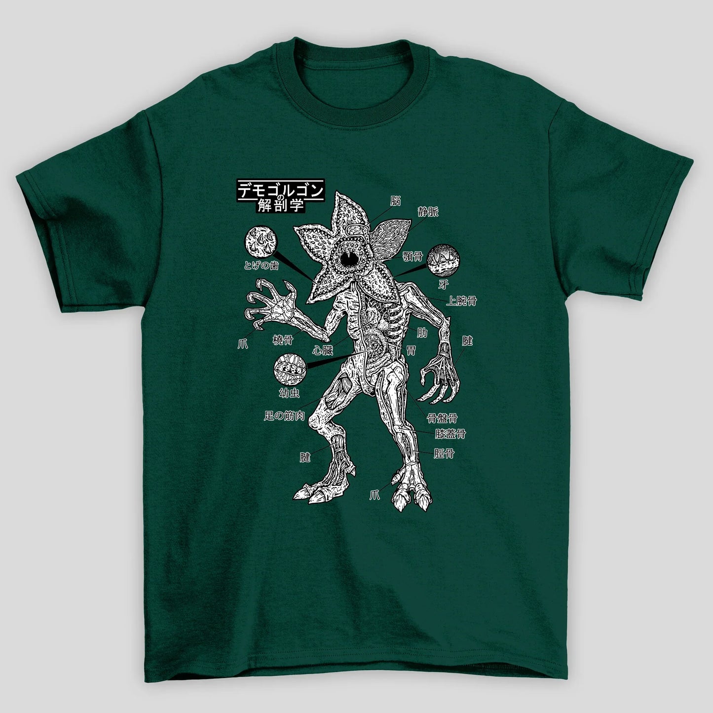 Camiseta Básica Unissex Anatomia Demodog Japones Stranger Things