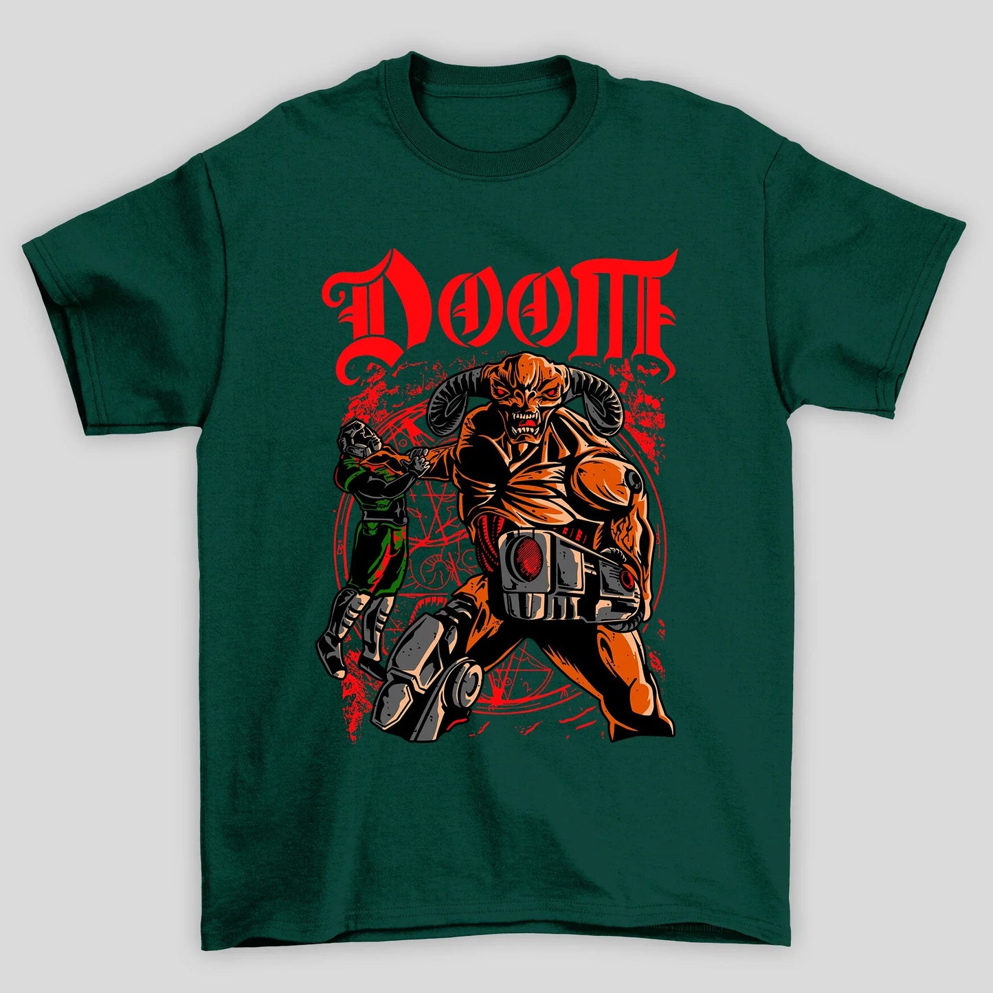 Camiseta Básica Unissex Doom Guy Segurando