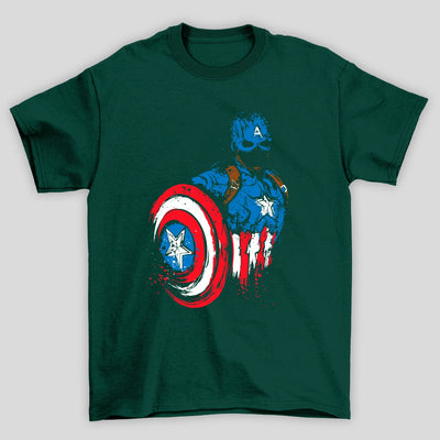 Camiseta Básica Unissex Pintura Capitao America
