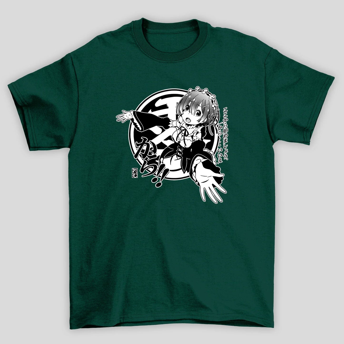 Camiseta Básica Unissex Rem Kanji Circulo Re Zero