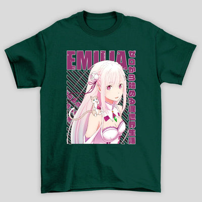 Camiseta Básica Unissex Emilia Kanji Re Zero