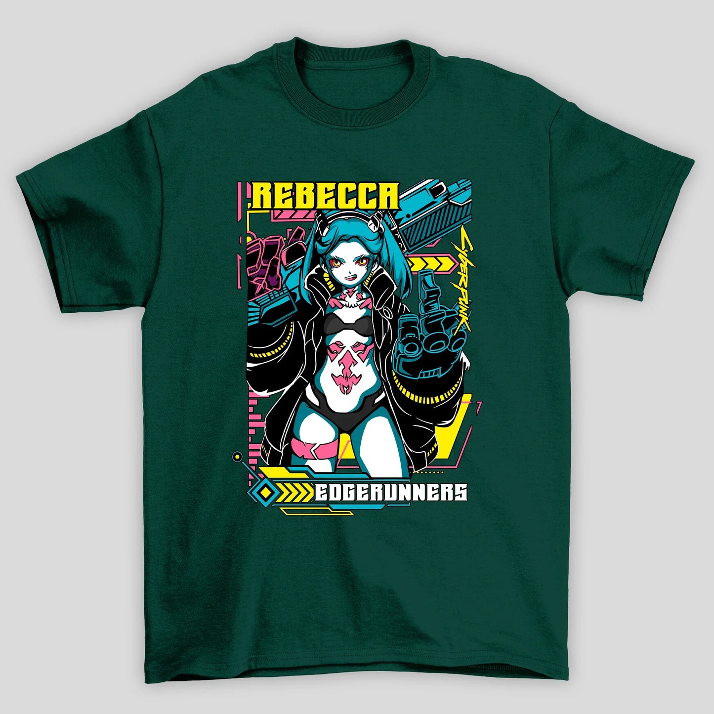 Camiseta Básica Unissex Rebecca Dedo Cyberpunk Edgedruuners