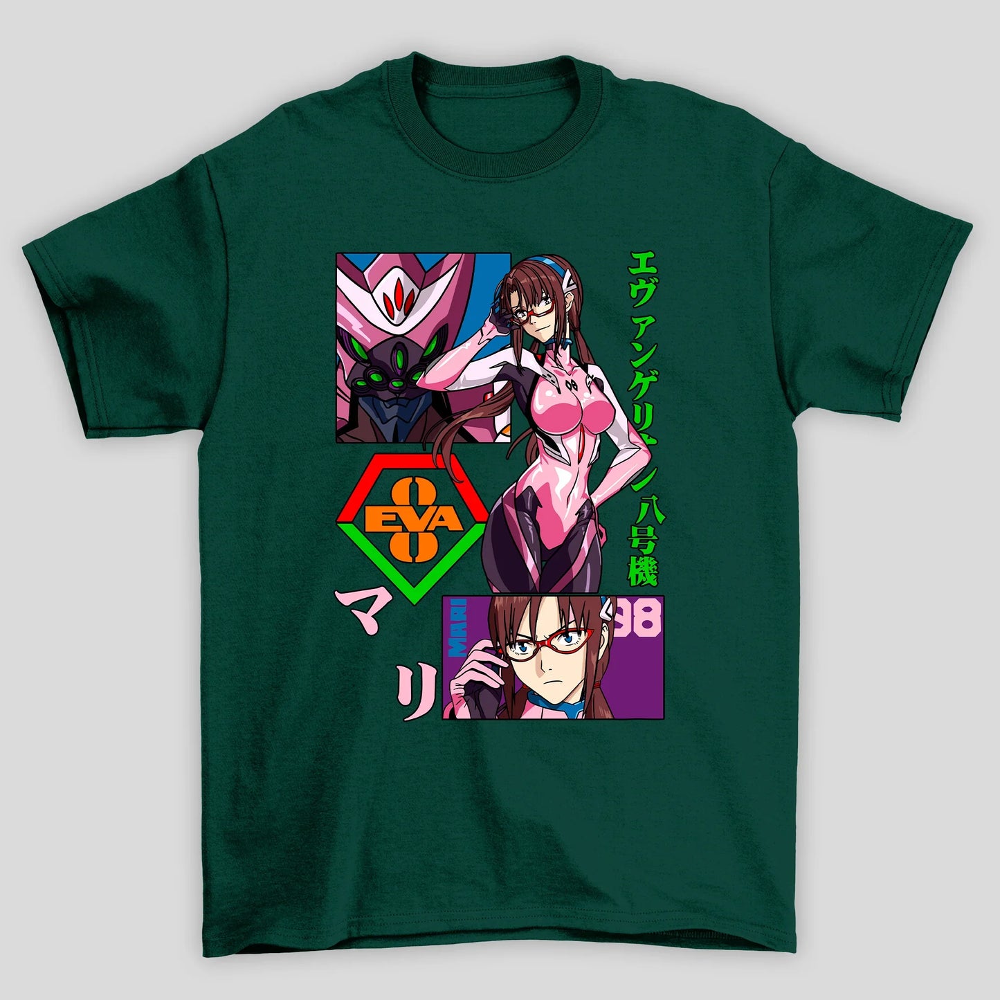 Camiseta Básica Unissex Mari EVA00 Kanji Evangelion