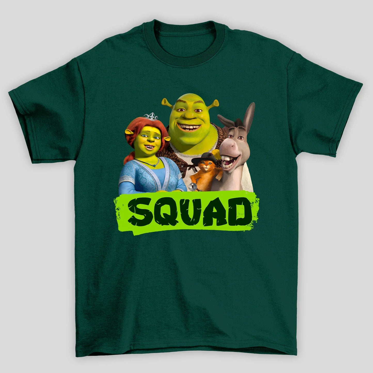 Camiseta Básica Unissex Squad Fiona Gato Burro Shrek