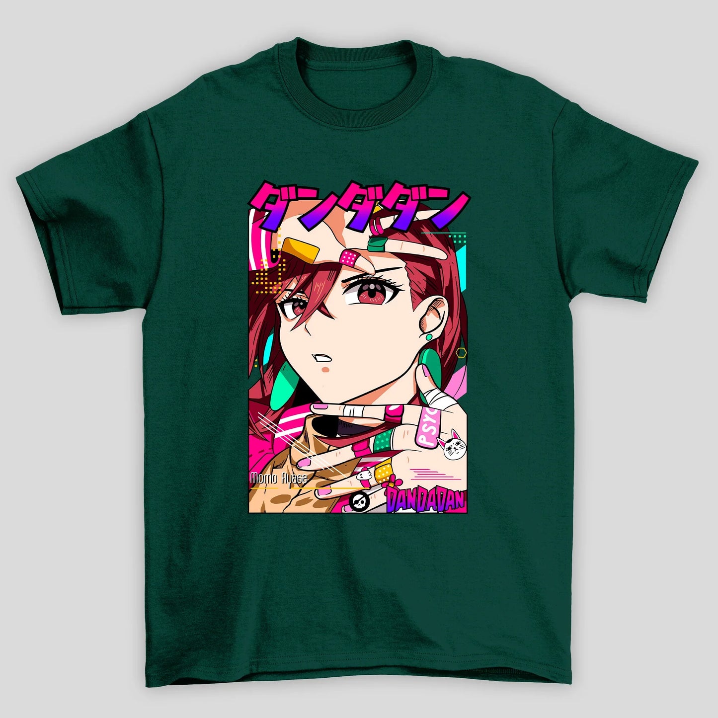 Camiseta Básica Unissex Momo Ayase Kanji Bandeides Dandadan
