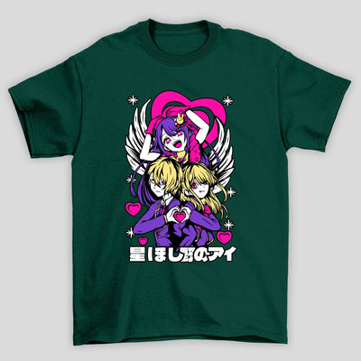 Camiseta Básica Unissex Ai Hoshino e Filhos Oshi No Ko