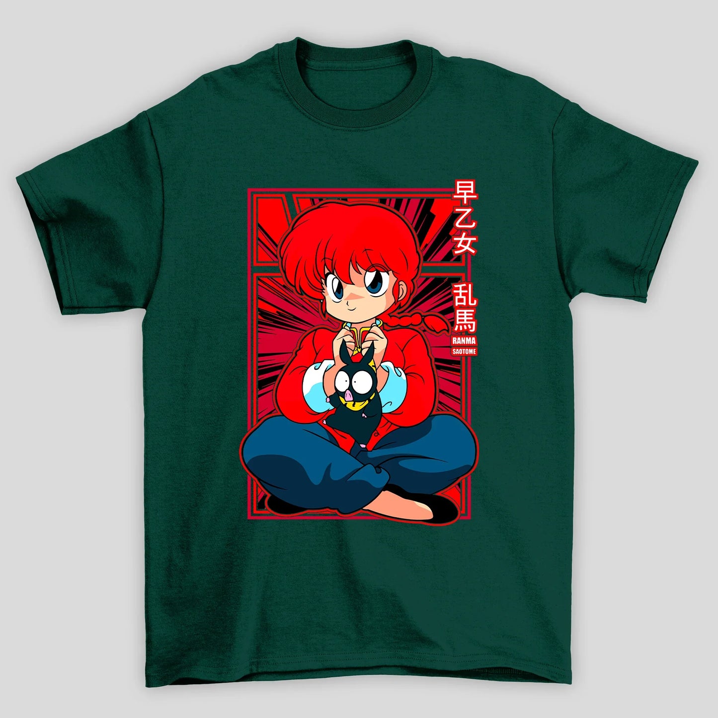 Camiseta Básica Unissex Ranma Saotome Kanji Bichinho