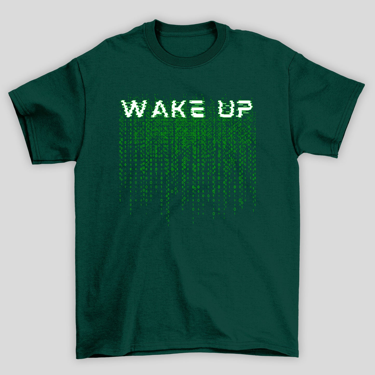 Camiseta Básica Unissex Wake Up Binarios Matrix