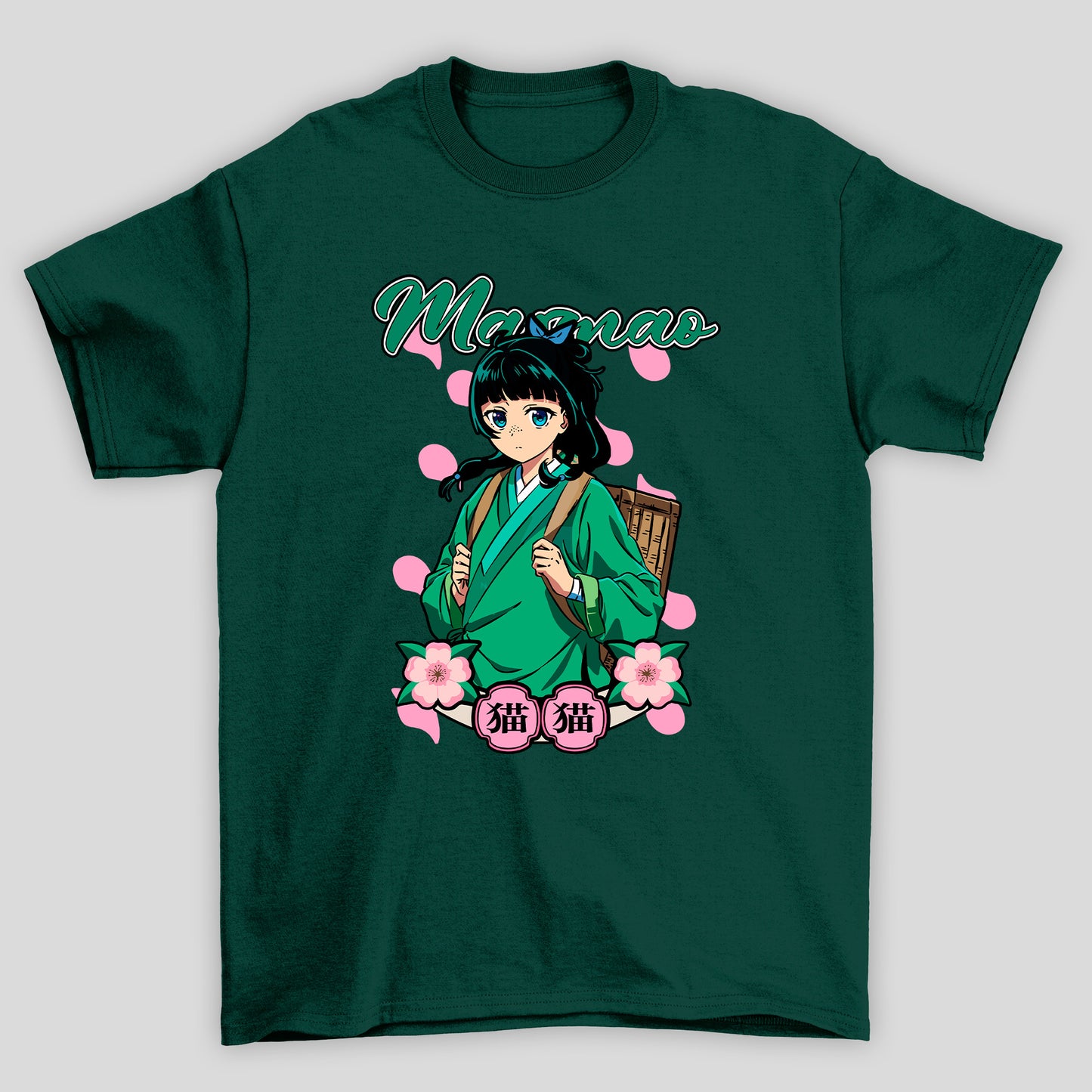 Camiseta Básica Unissex The Apothecary Diaries Maomao Kanji Flowers