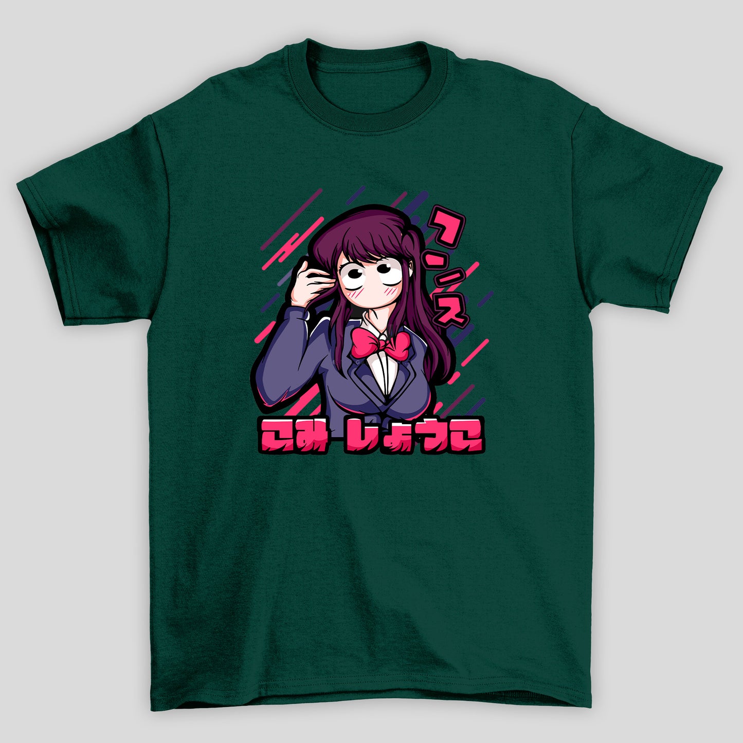 Camiseta Básico Unissex Komi Kanji Kawaii Komi Cants Communicate