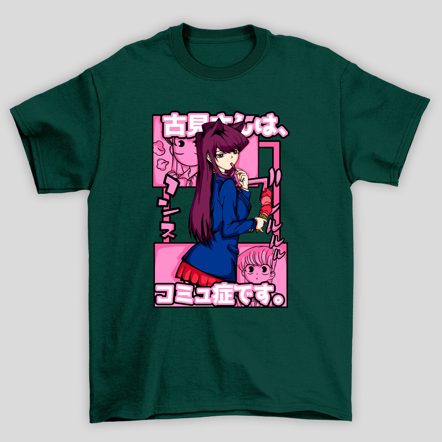Camiseta Básica Unissex Komi Kanji Sorvete Komi Cants Communicate