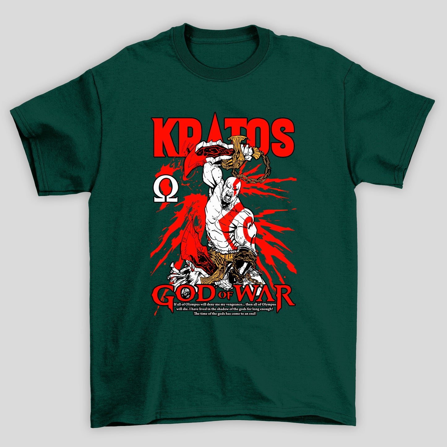 Camiseta Básica Unissex Kratos Classico Blade Os Kaos God Of War